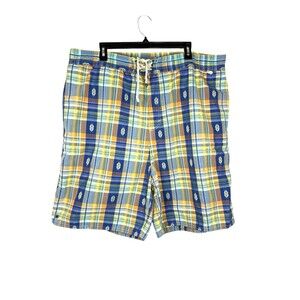 Vintage 90s Polo Ralph Lauren Tribal Aztec LINED Swim Trunks Mens 2XB Big Retro